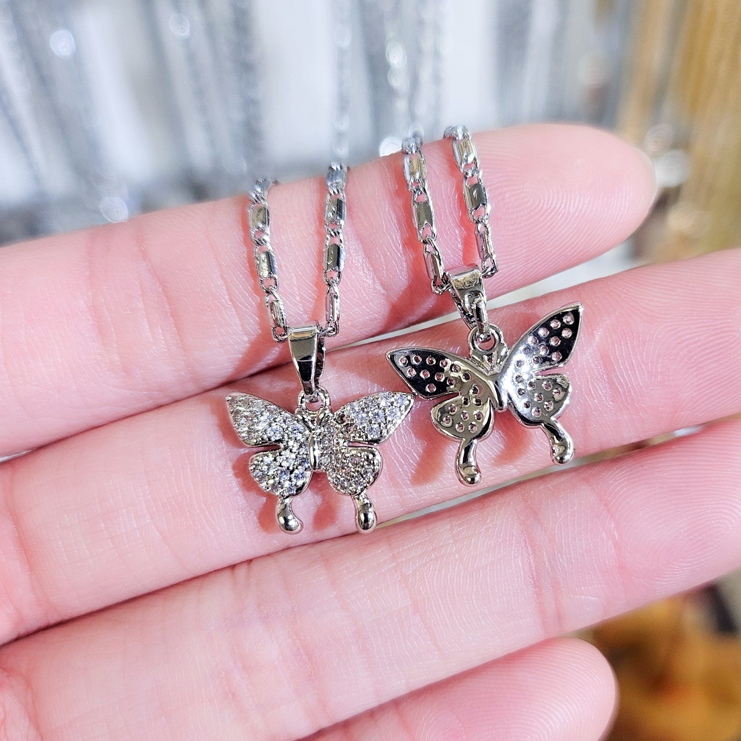 Bejeweled Butterfly in White Gold Plated