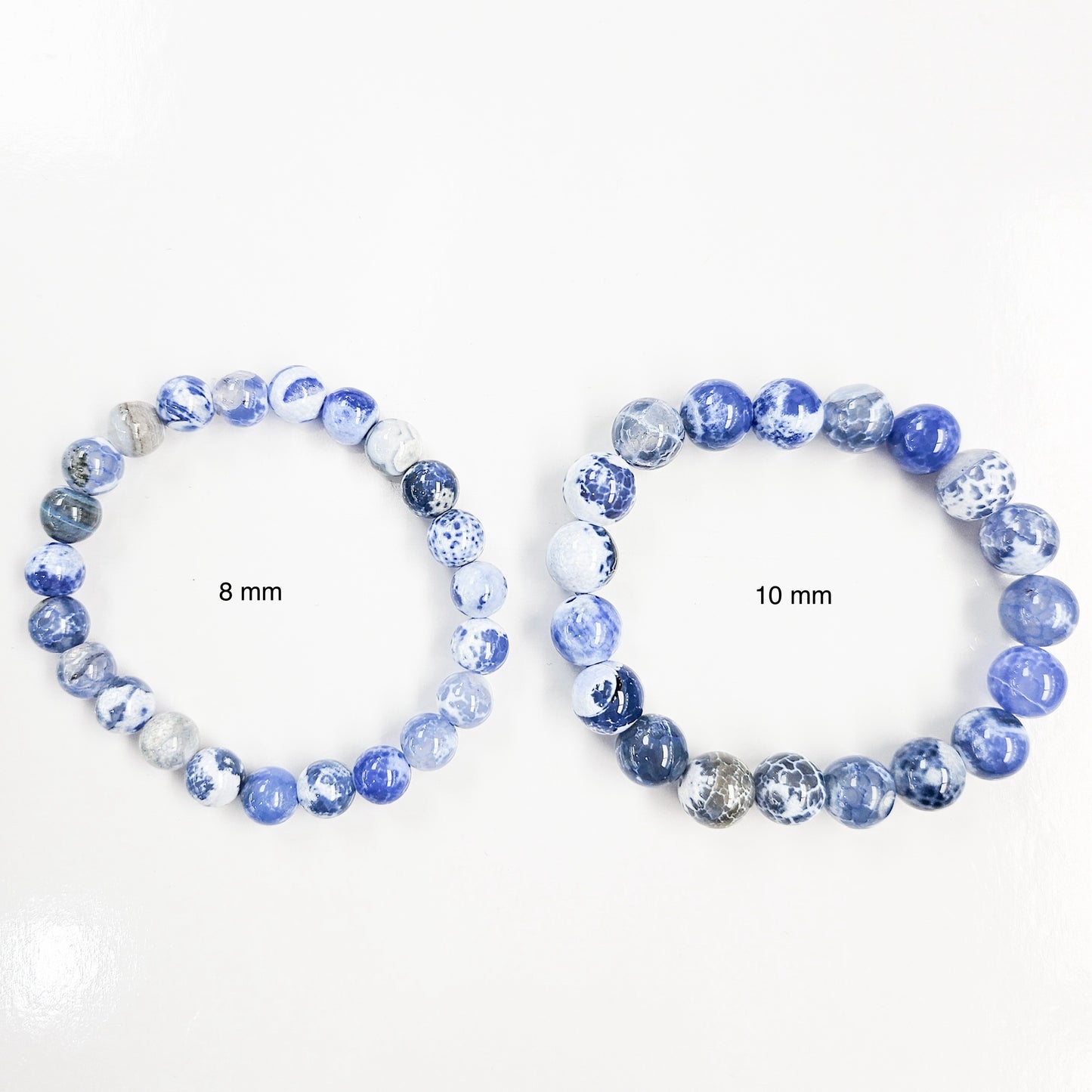 Blue Dream Fire Agate Beaded Bracelet
