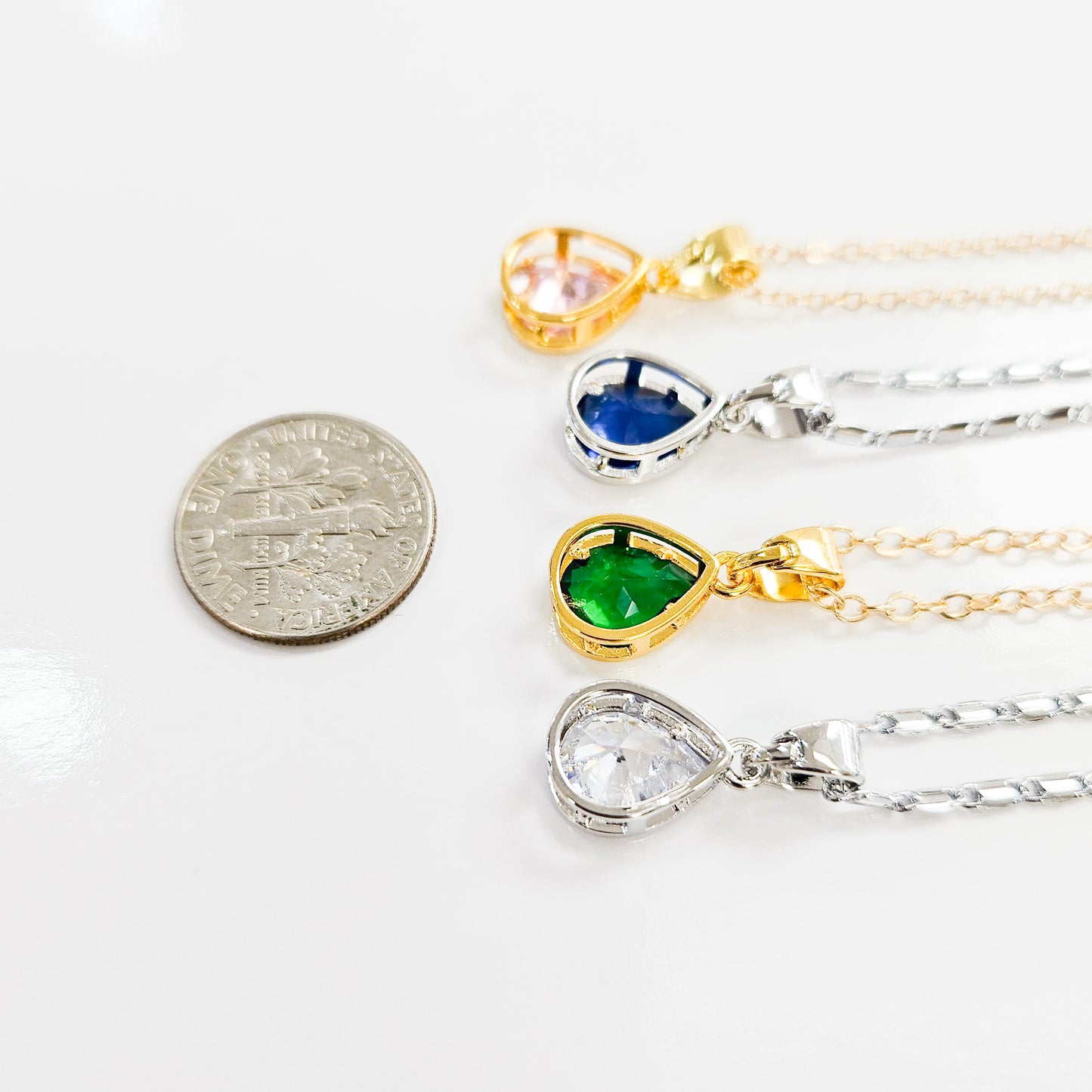 Classic Teardrop Birthstone Necklace