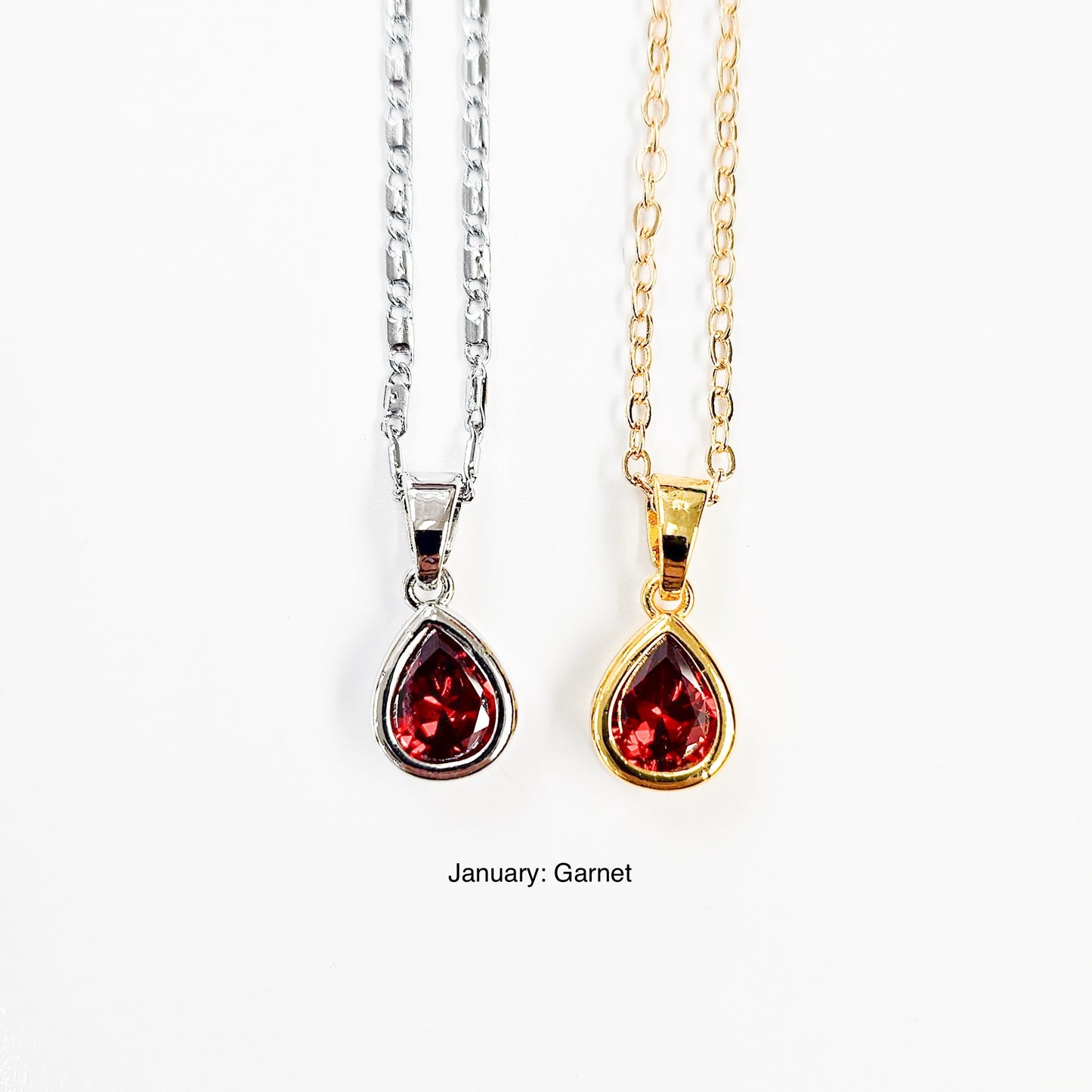 Classic Teardrop Birthstone Necklace