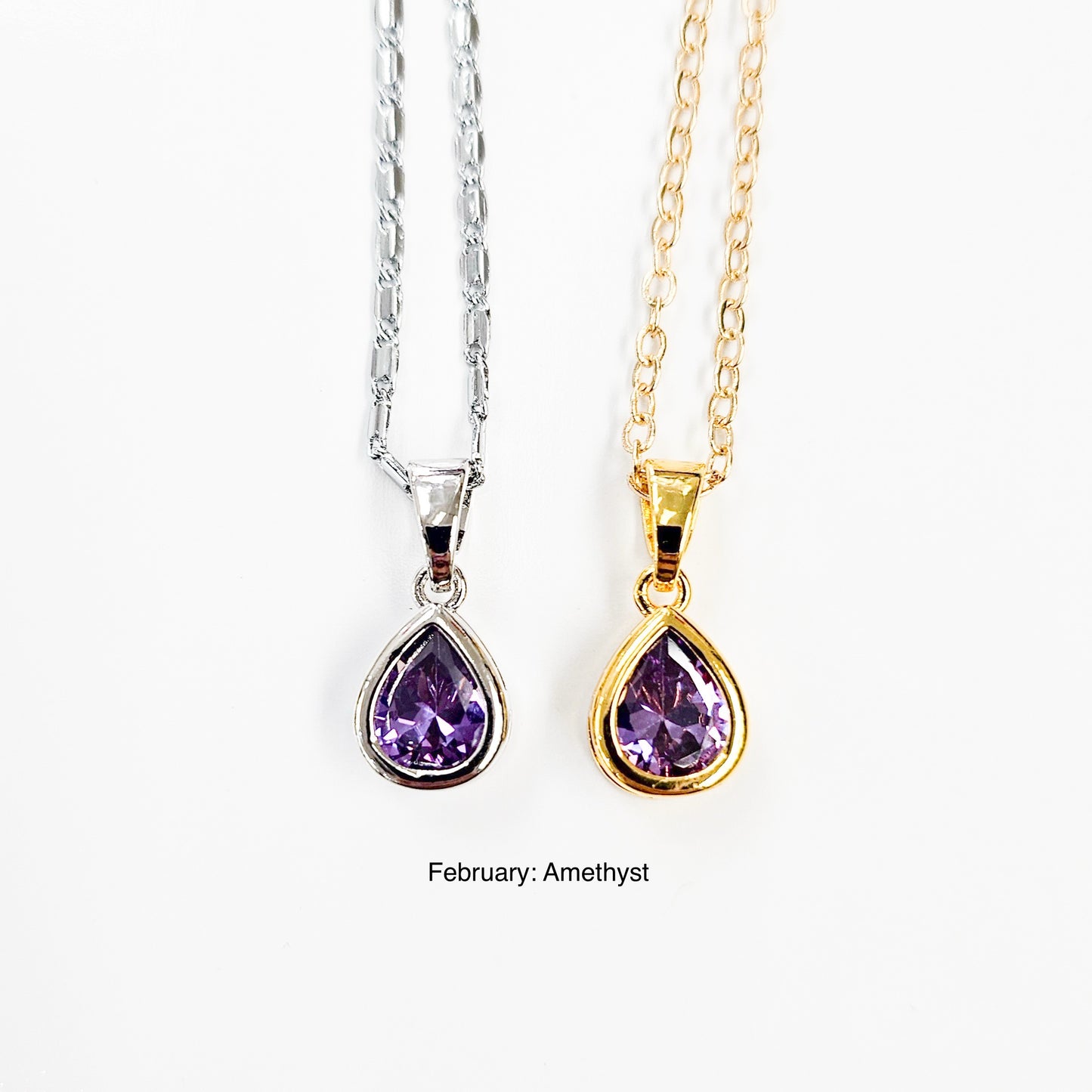 Classic Teardrop Birthstone Necklace