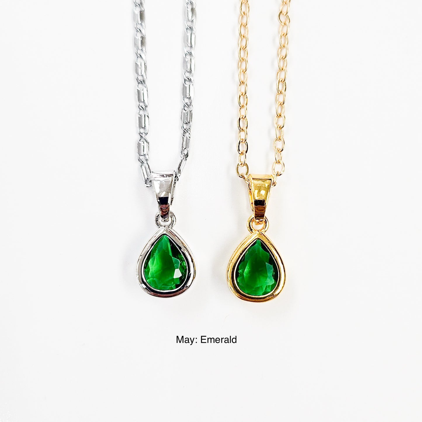 Classic Teardrop Birthstone Necklace