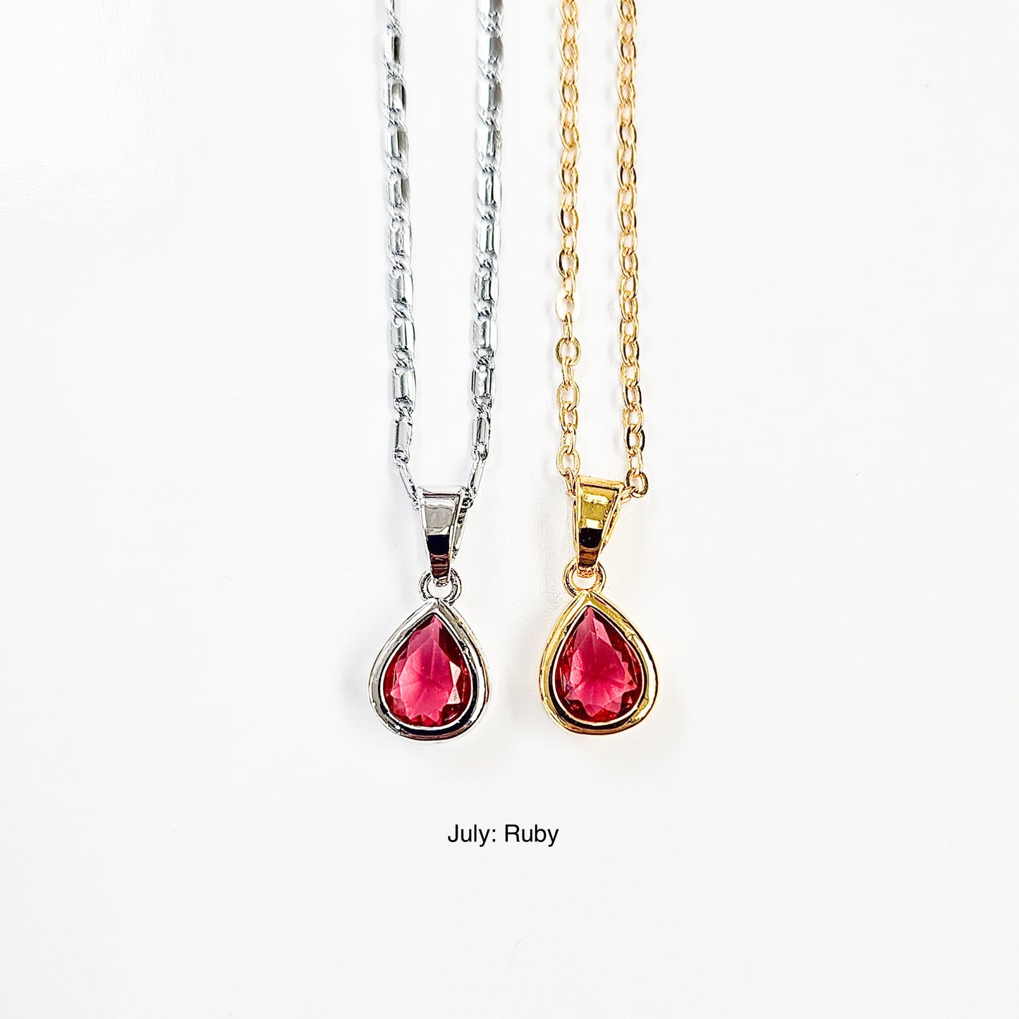 Classic Teardrop Birthstone Necklace