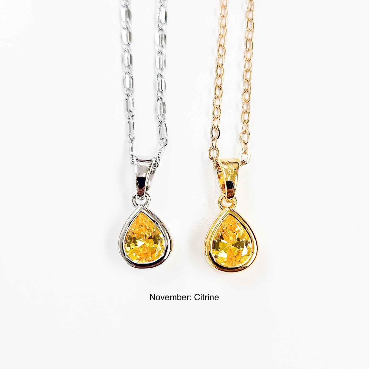 Classic Teardrop Birthstone Necklace