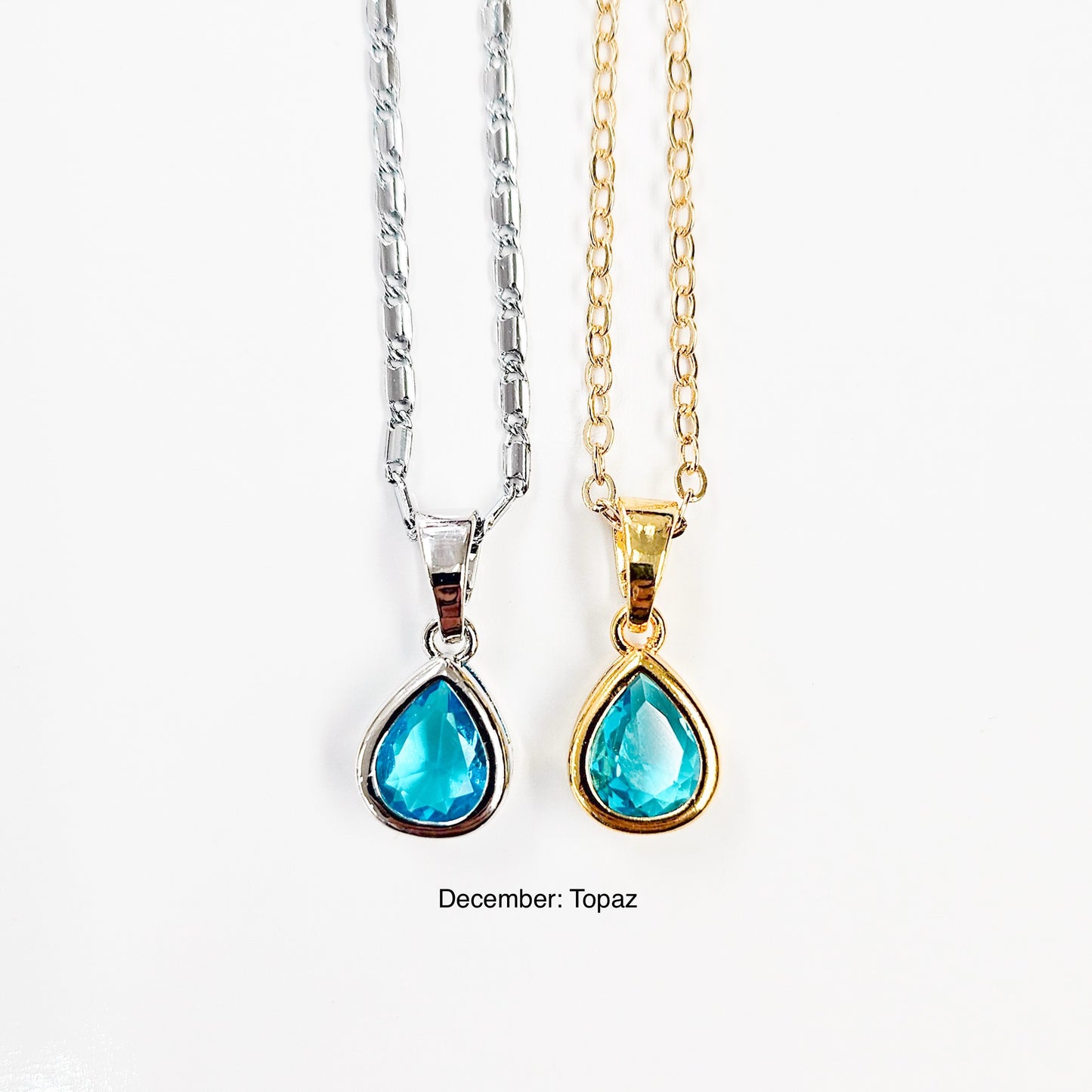 Classic Teardrop Birthstone Necklace
