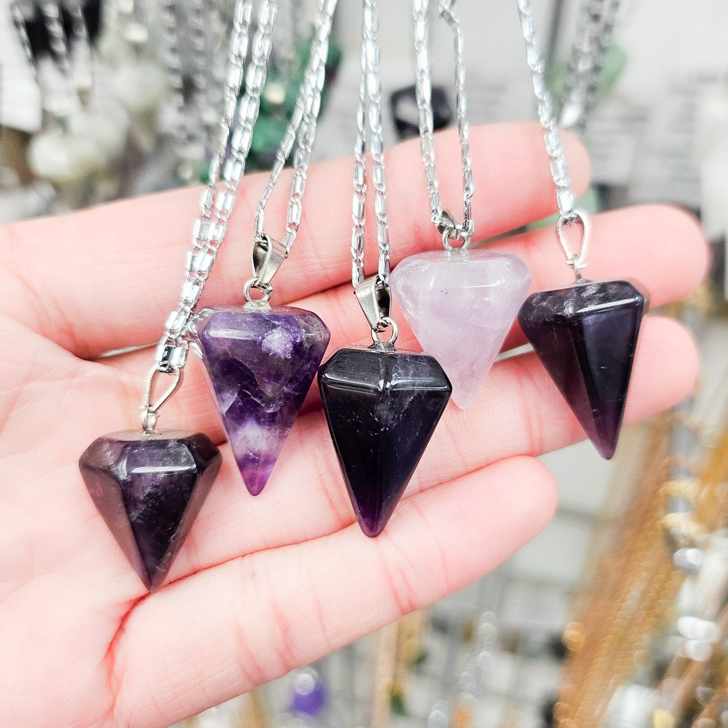 Amethyst Pendulum Point Necklace