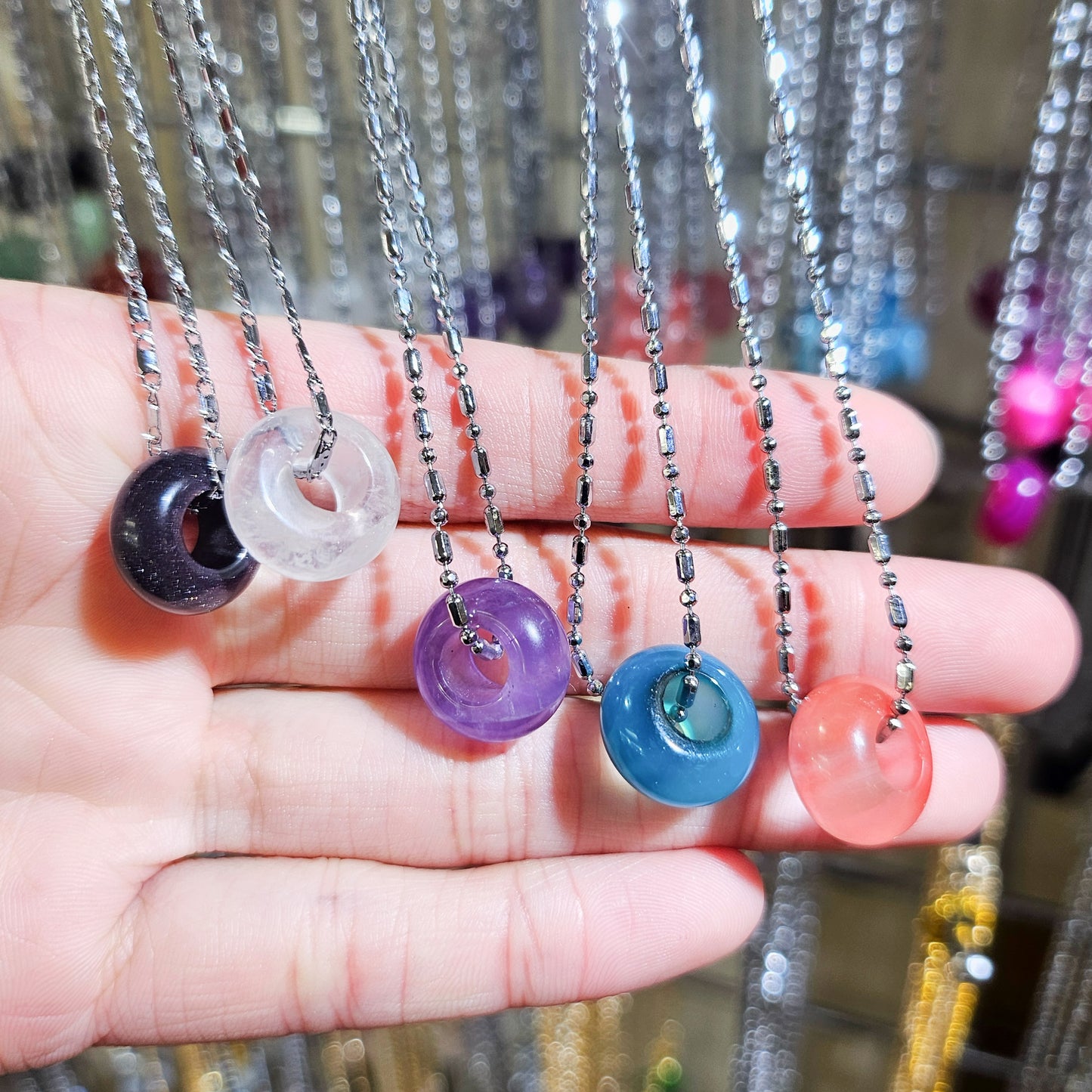 Crystal Donut Necklaces (14 mm)