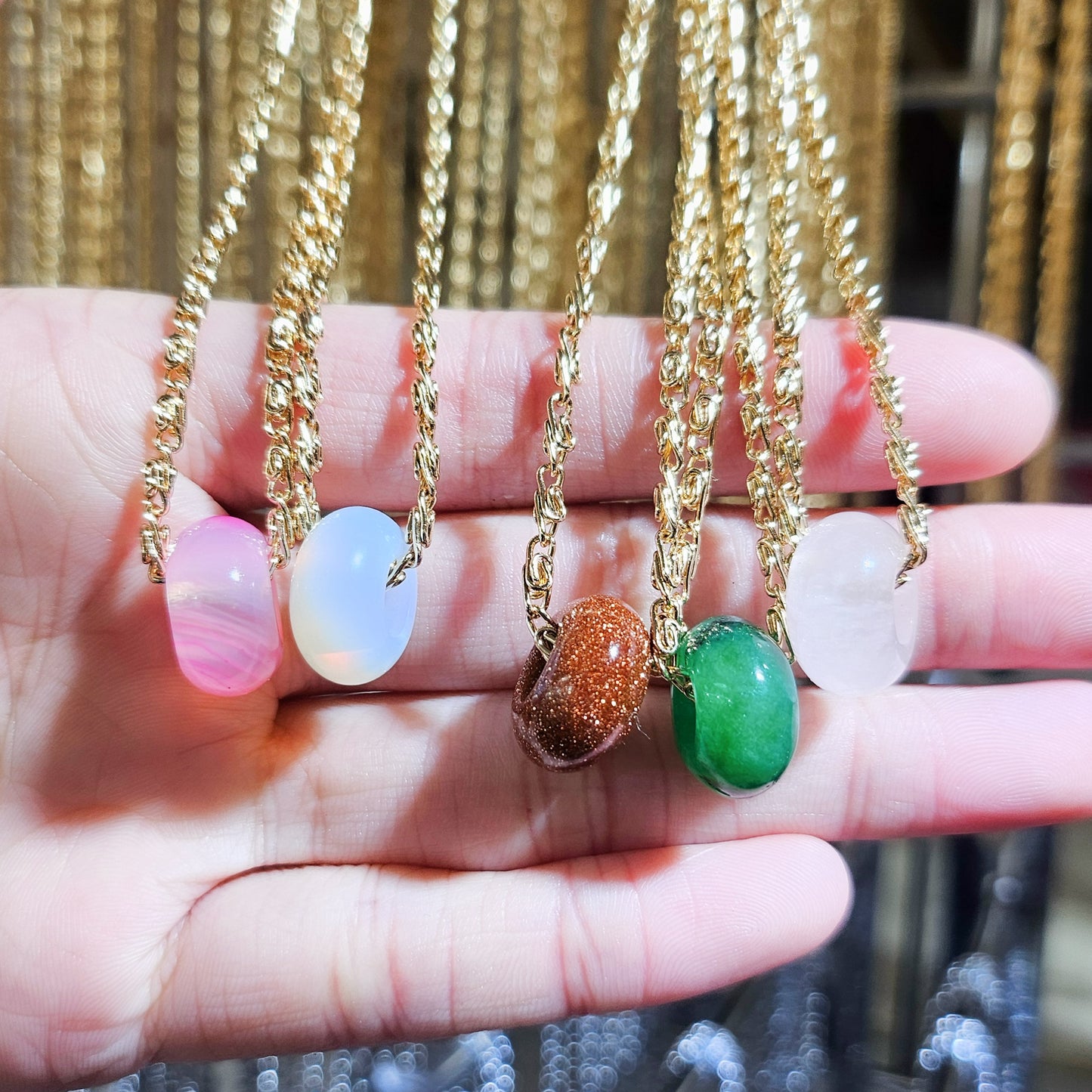 Crystal Donut Necklaces (14 mm)
