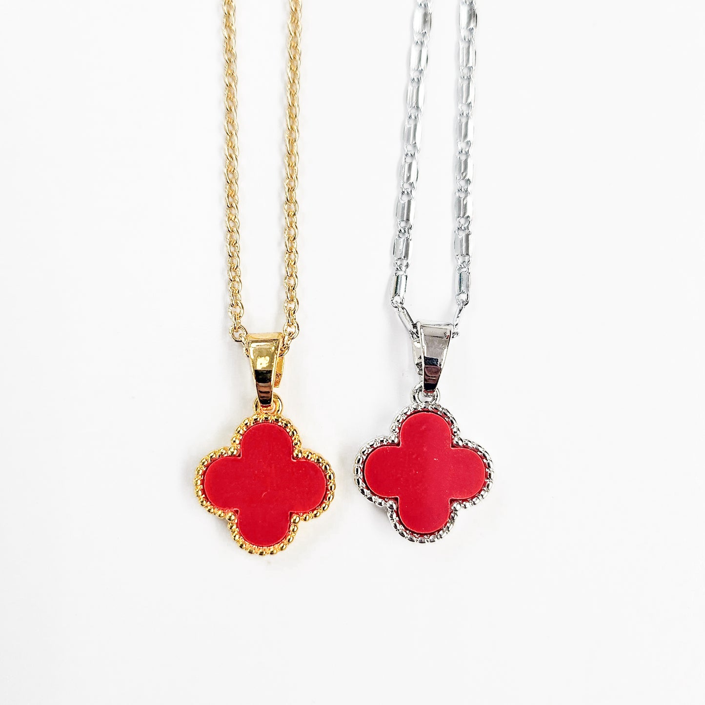 Trendy Enamel Clover Necklace