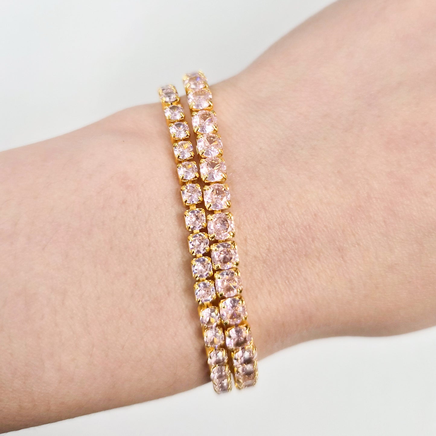 Pink Cubic Zirconia Tennis Bracelet