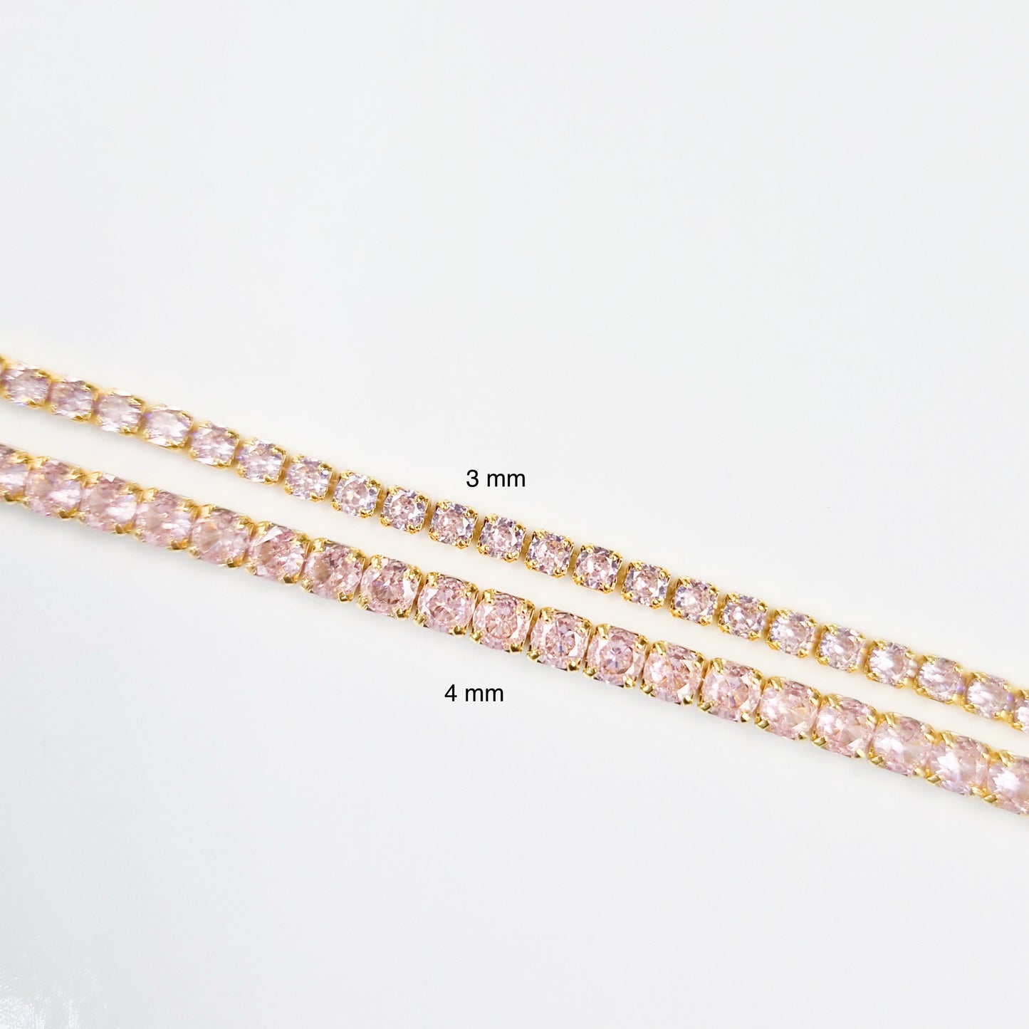 Pink Cubic Zirconia Tennis Bracelet