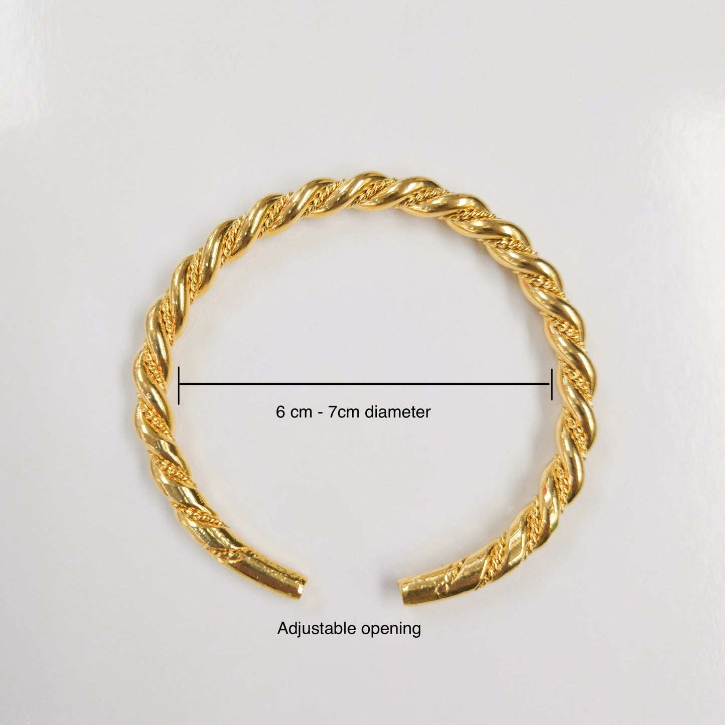 Gold-plated Braided Rope Bangle Cuff