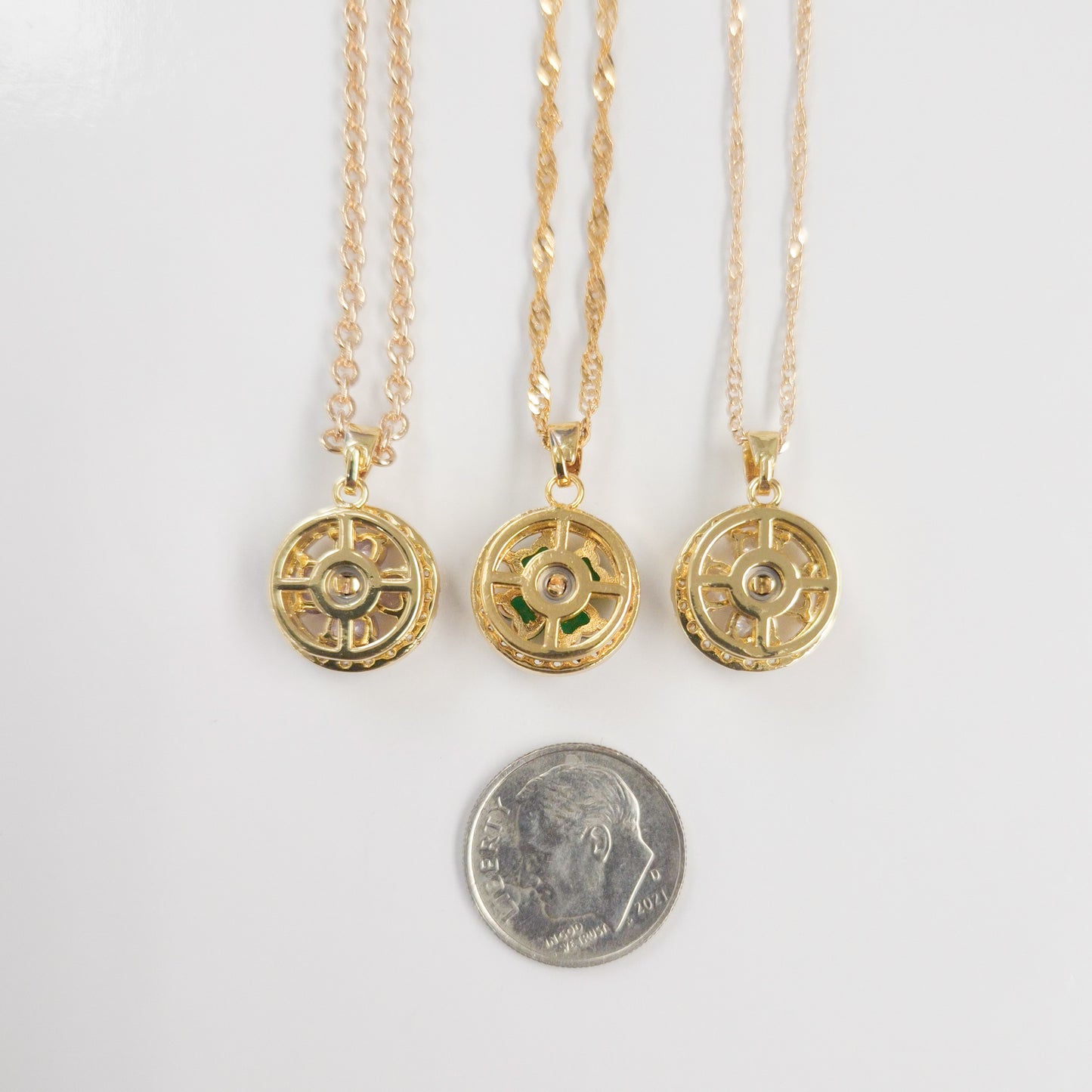 Dainty Clover Circle Fidget Spinner Necklace