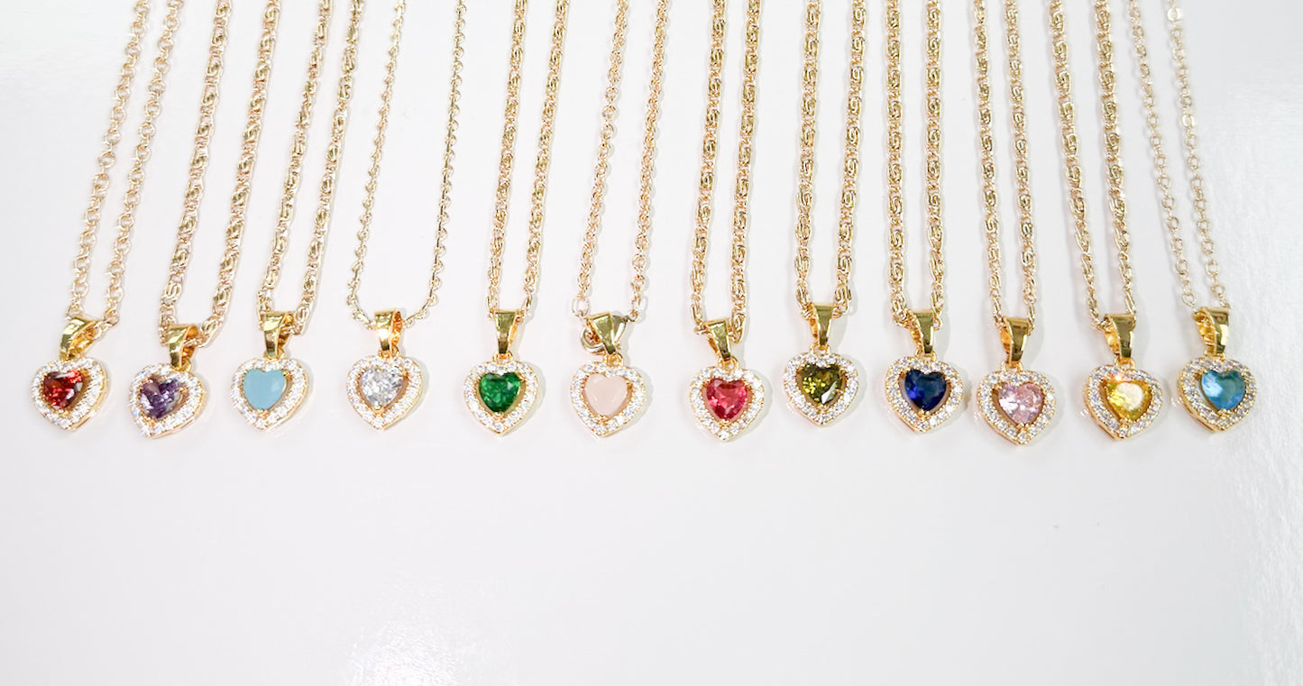 Stunning Heart Birthstone Necklace