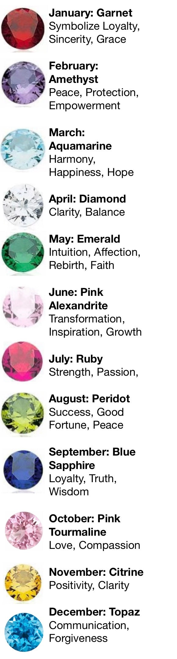 Simple Round Bezel Birthstone Necklaces