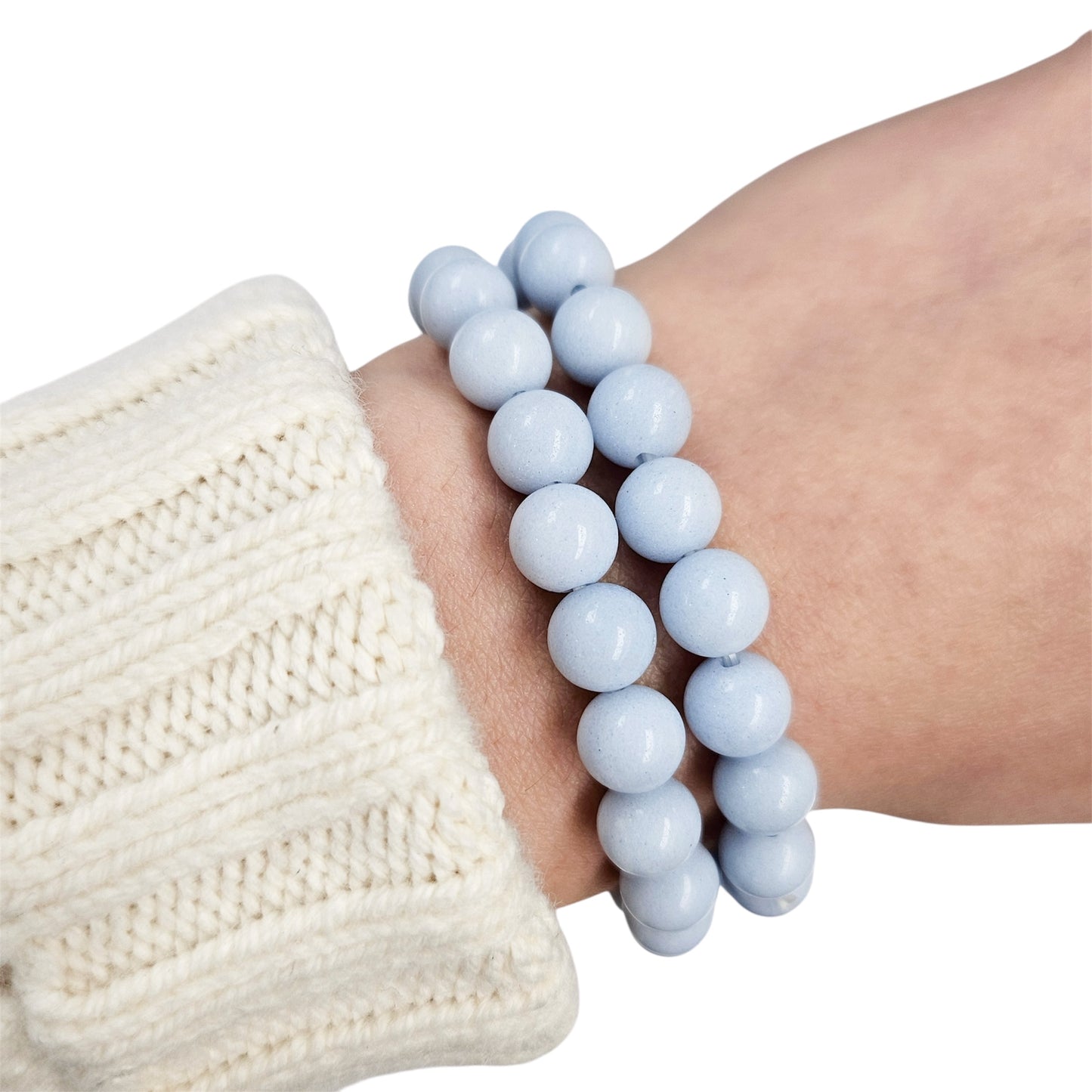 Blue Glow in the Dark Beaded Bracelet