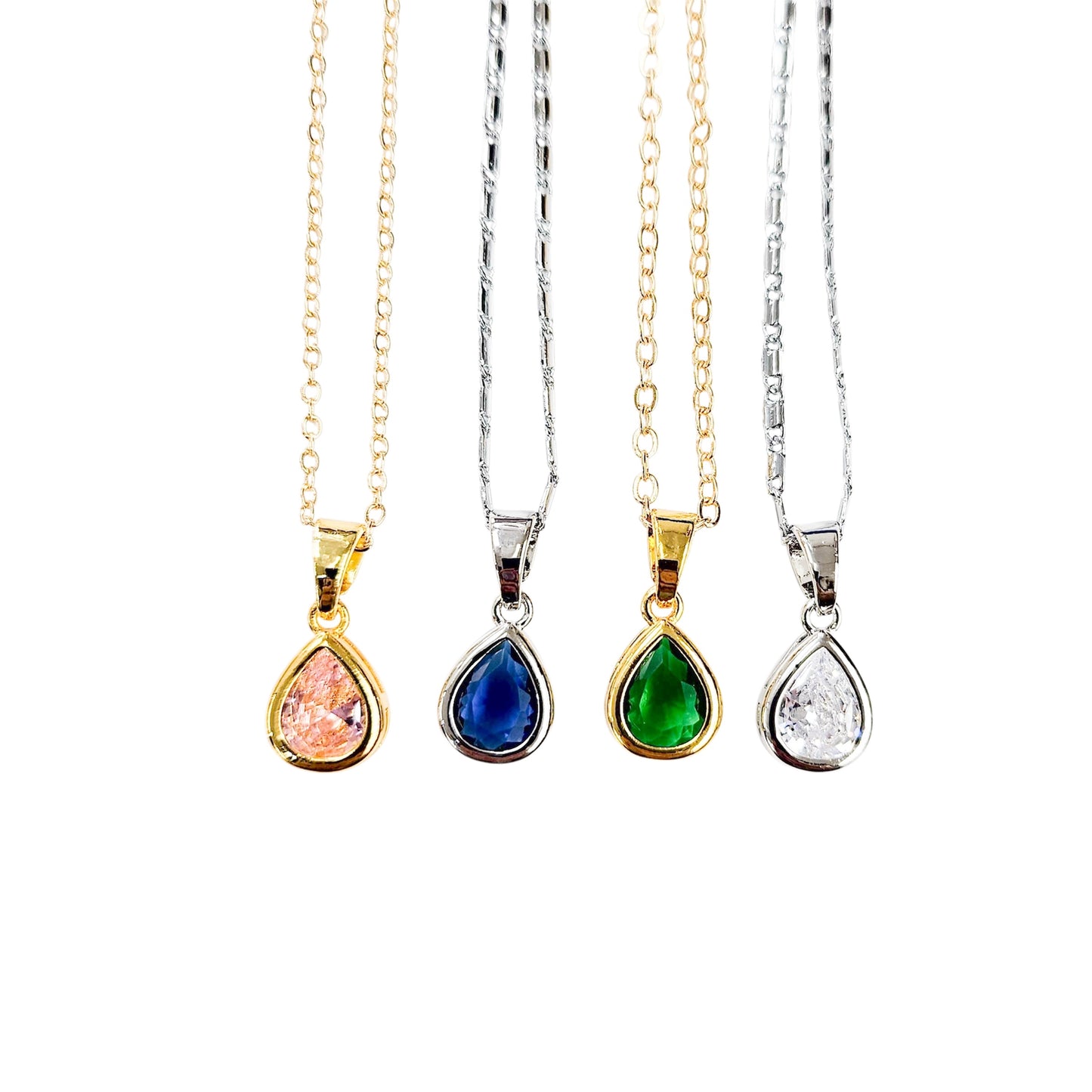 Classic Teardrop Birthstone Necklace