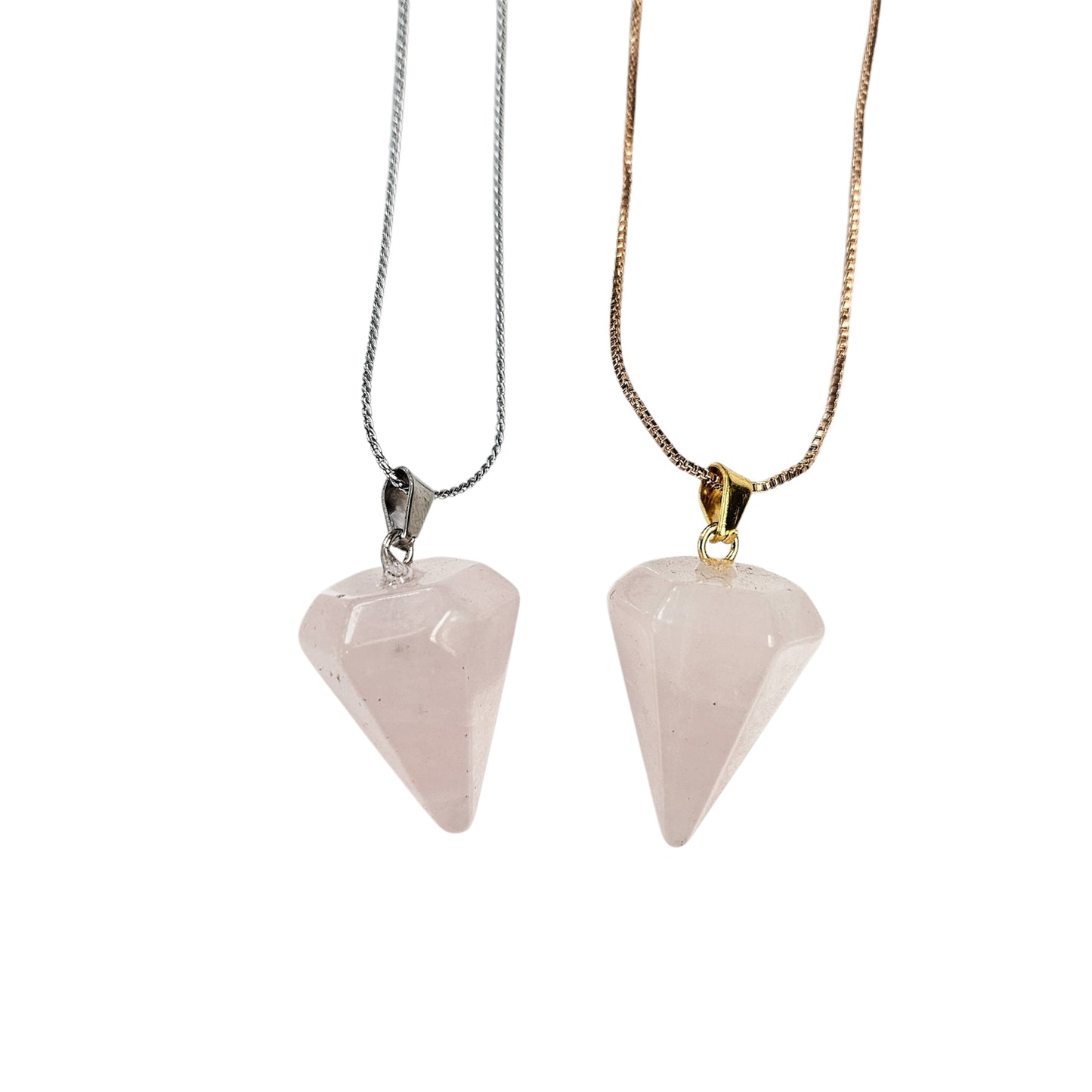 Rosequartz Pendulum Point Necklace