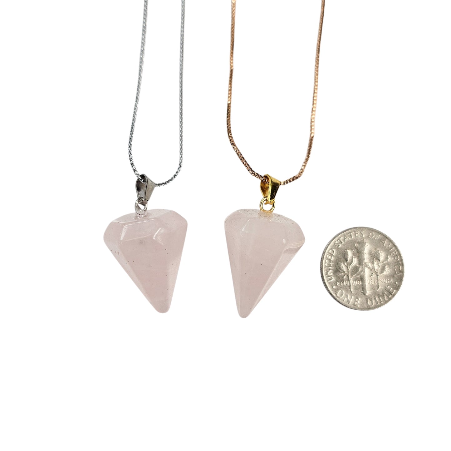 Rosequartz Pendulum Point Necklace
