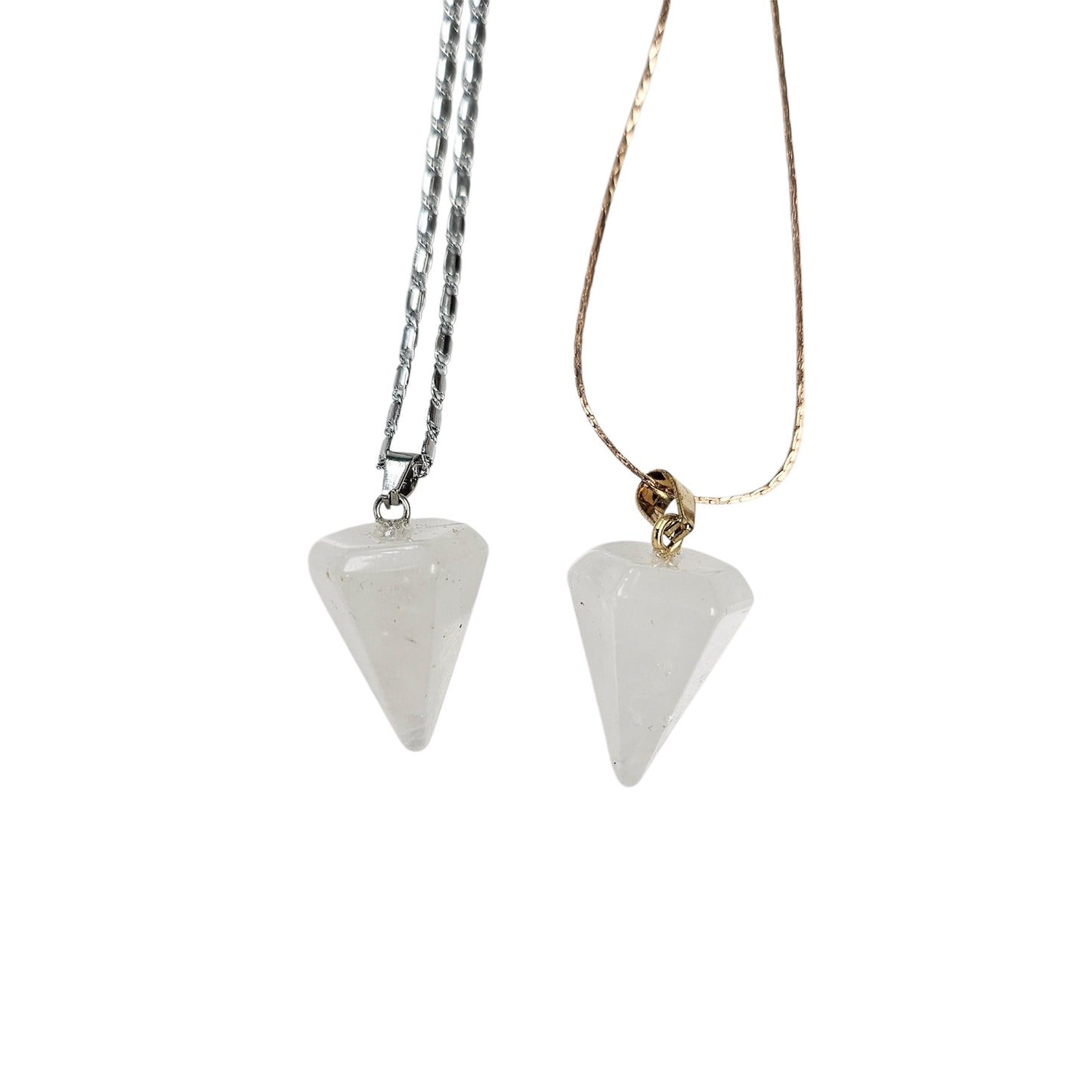 White Quartz Pendulum Point Necklace