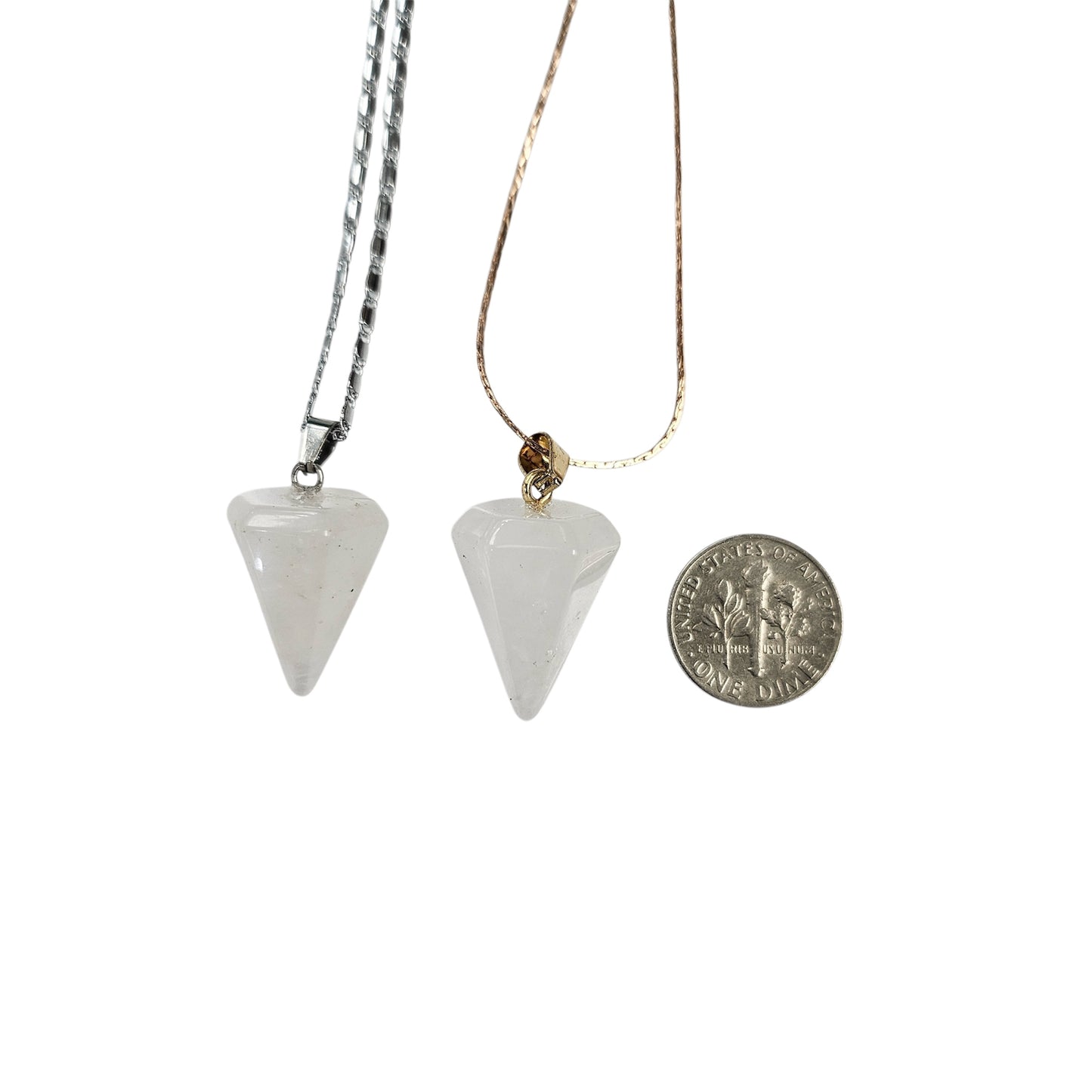 White Quartz Pendulum Point Necklace