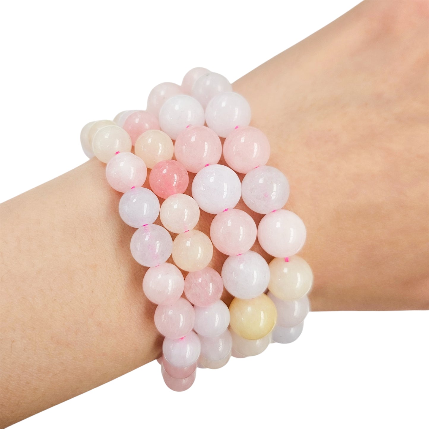 Morganite Beaded Gemstone Bracelet