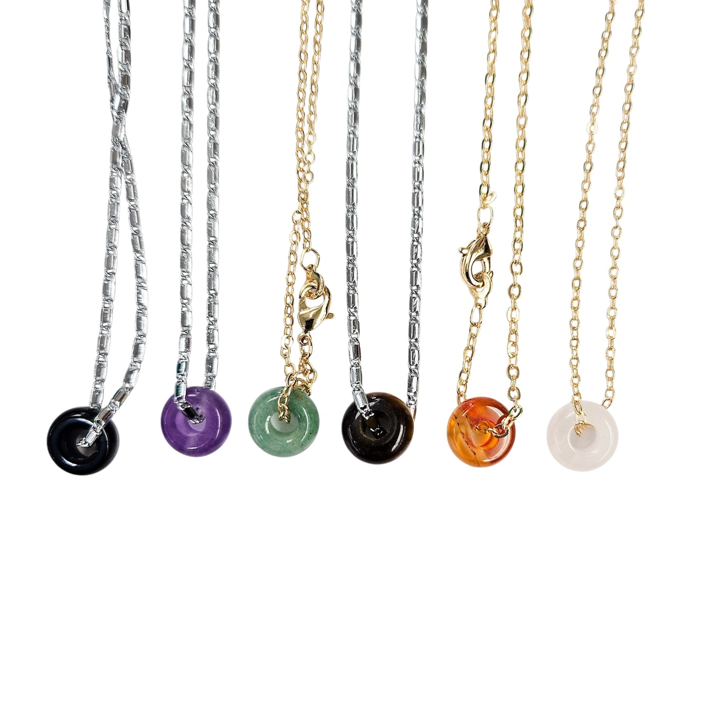 Dainty Crystal Donut Necklaces (8 mm)