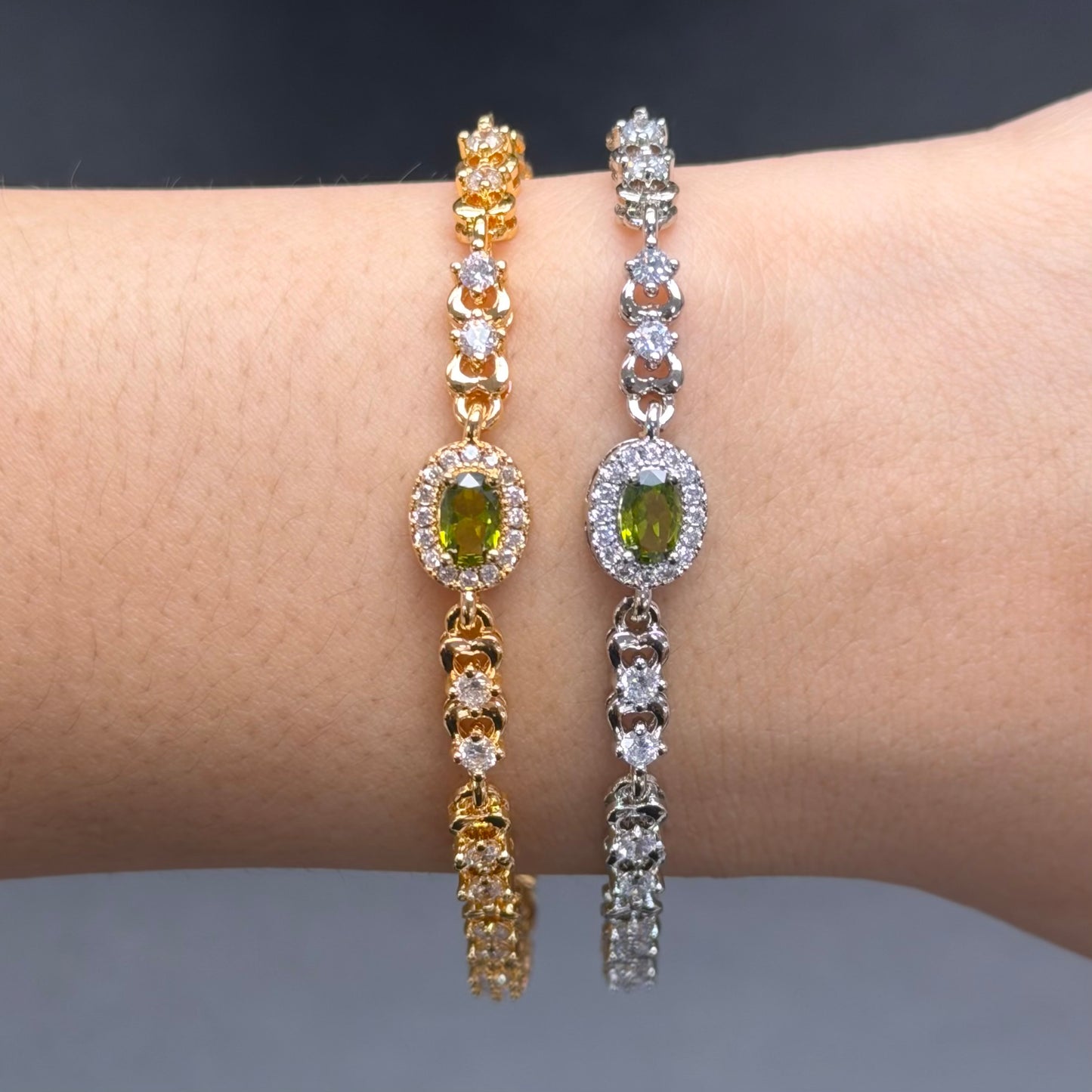 Crystal Oval Gem Bracelet