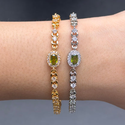Crystal Oval Gem Bracelet