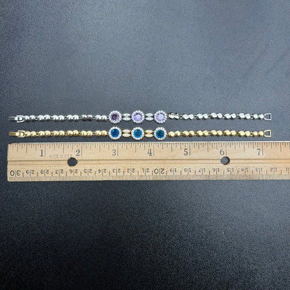 Round Halo Crystal Bracelet