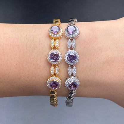 Round Halo Crystal Bracelet