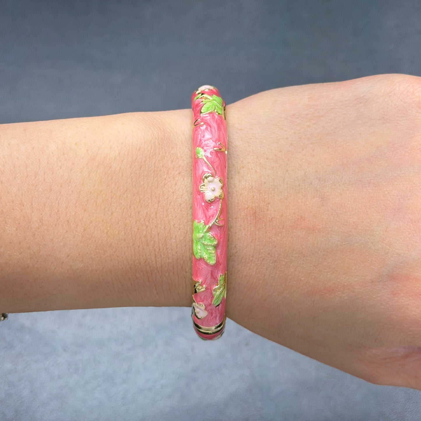 7 mm Flower Enamel Hand-painted Bangle