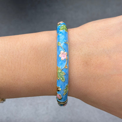 7 mm Flower Enamel Hand-painted Bangle
