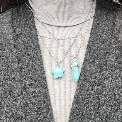 Turquoise Howlite Crystal Necklace