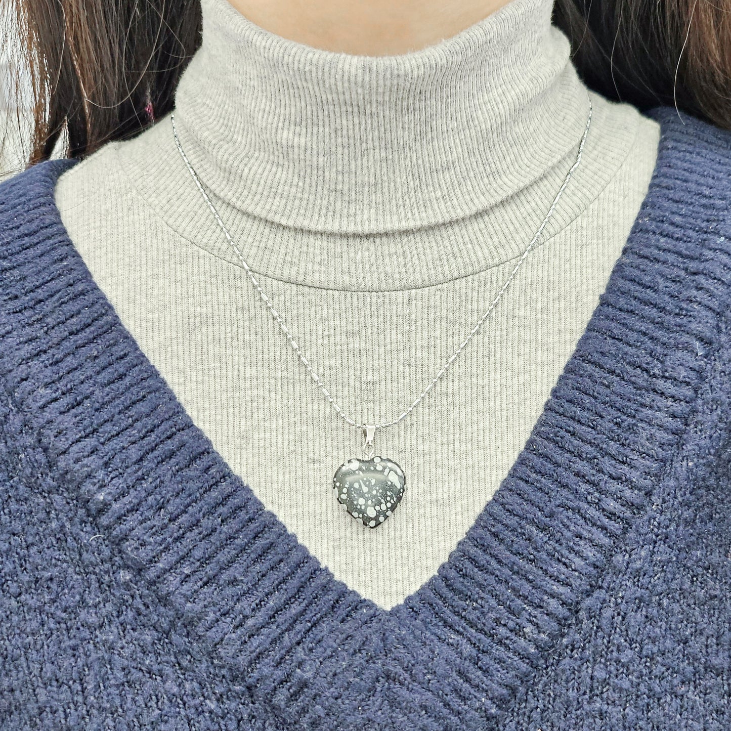 Snowflake Obsidian Crystal Necklace