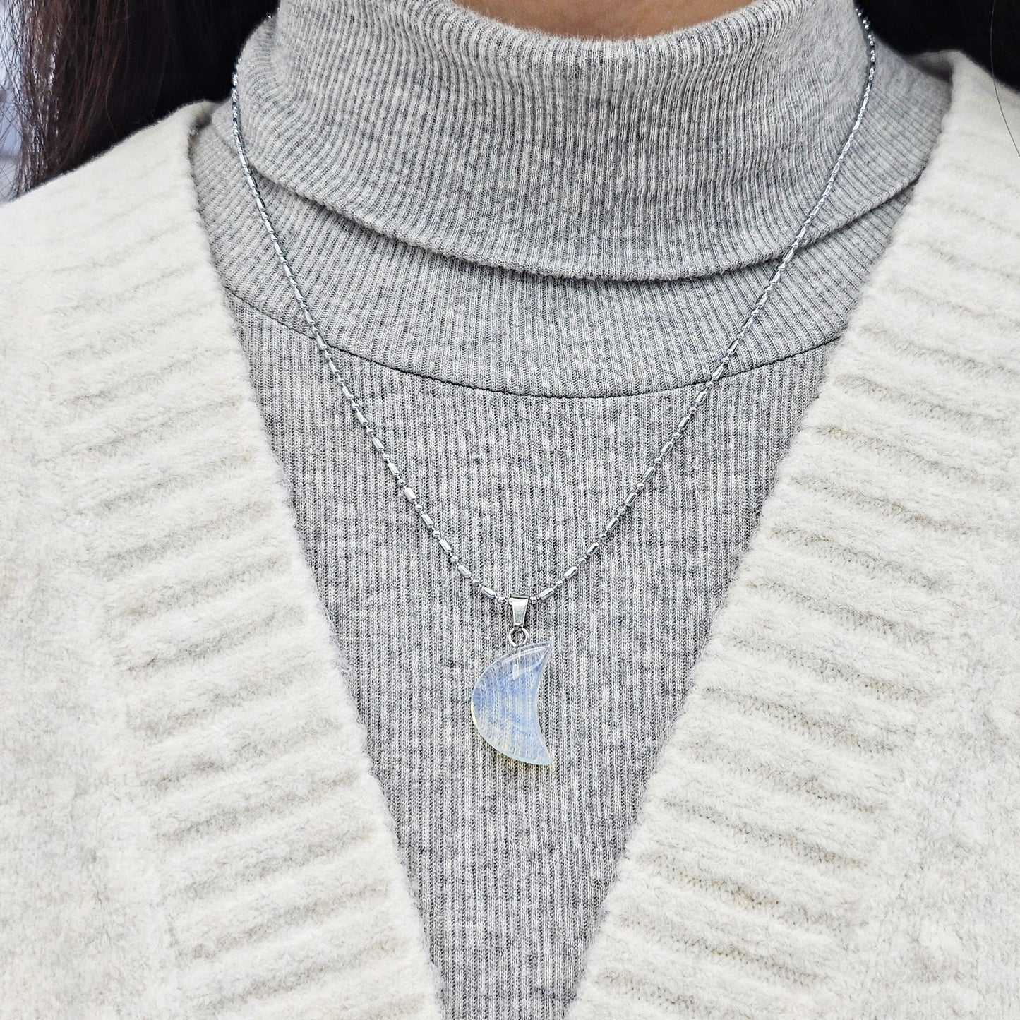 Opalite Moonstone Crystal Necklace