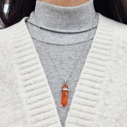 Carnelian Agate Crystal Necklace