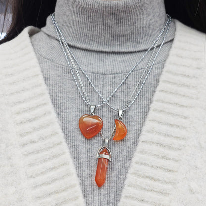 Carnelian Agate Crystal Necklace