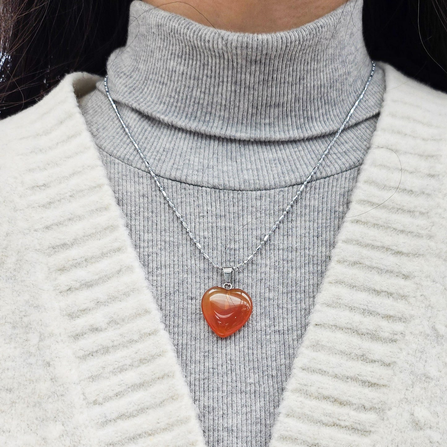 Carnelian Agate Crystal Necklace