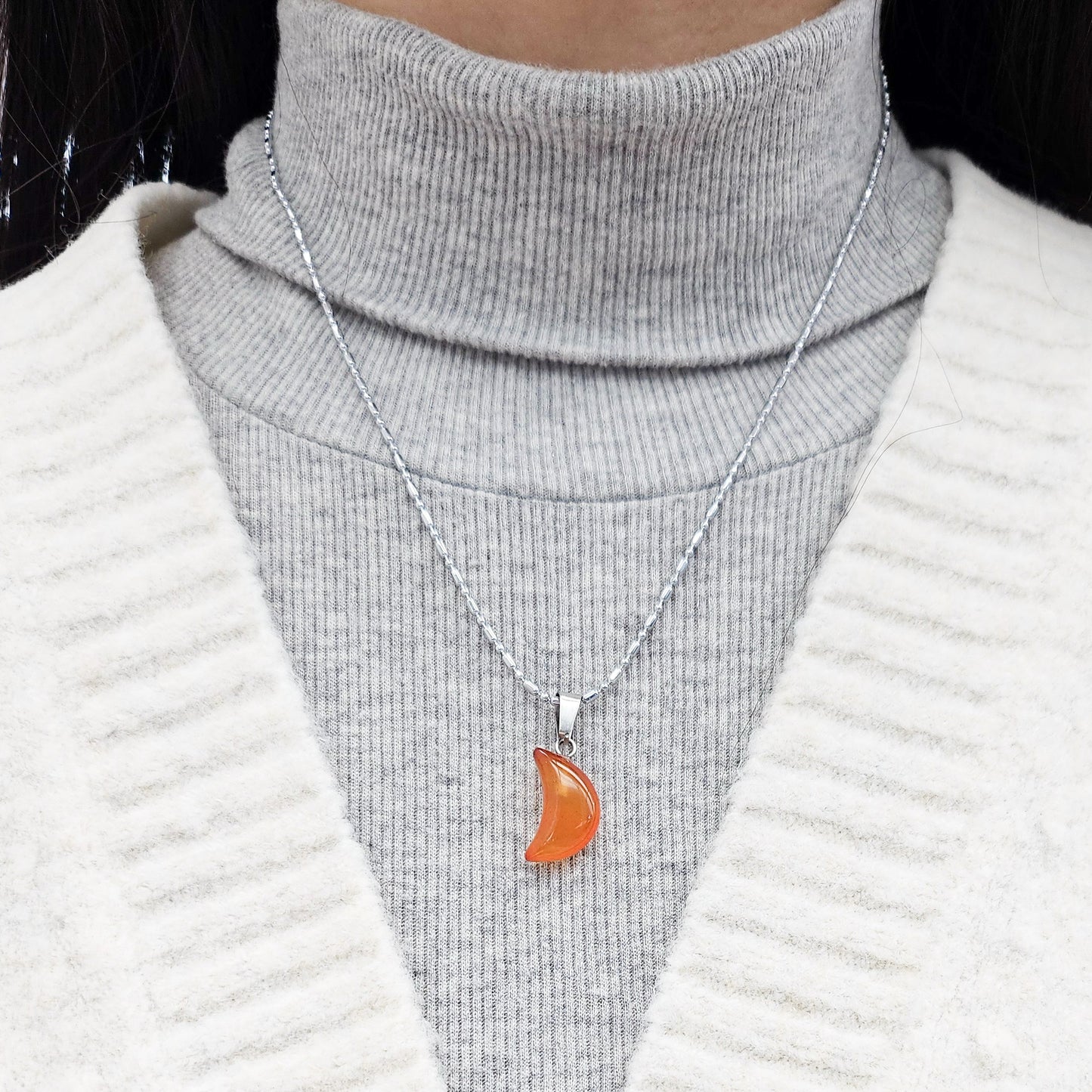 Carnelian Agate Crystal Necklace