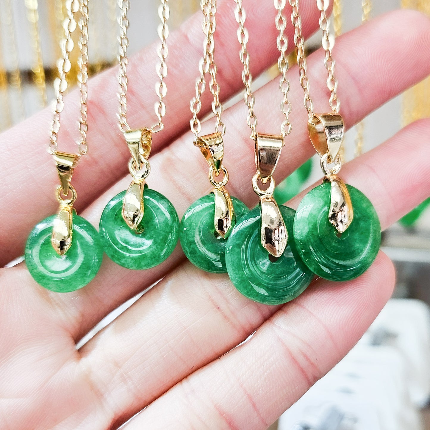 Minimalistic Jade Coin Necklace