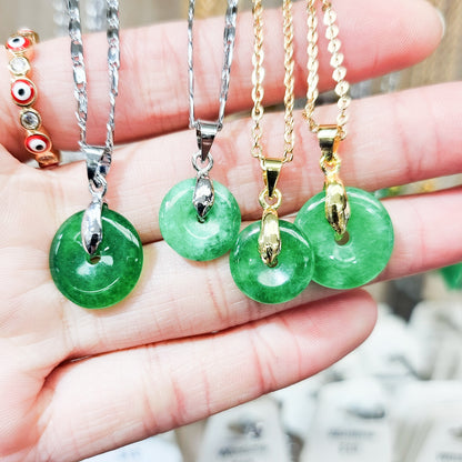 Minimalistic Jade Coin Necklace