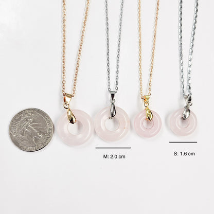 Rosequartz Circle Necklace