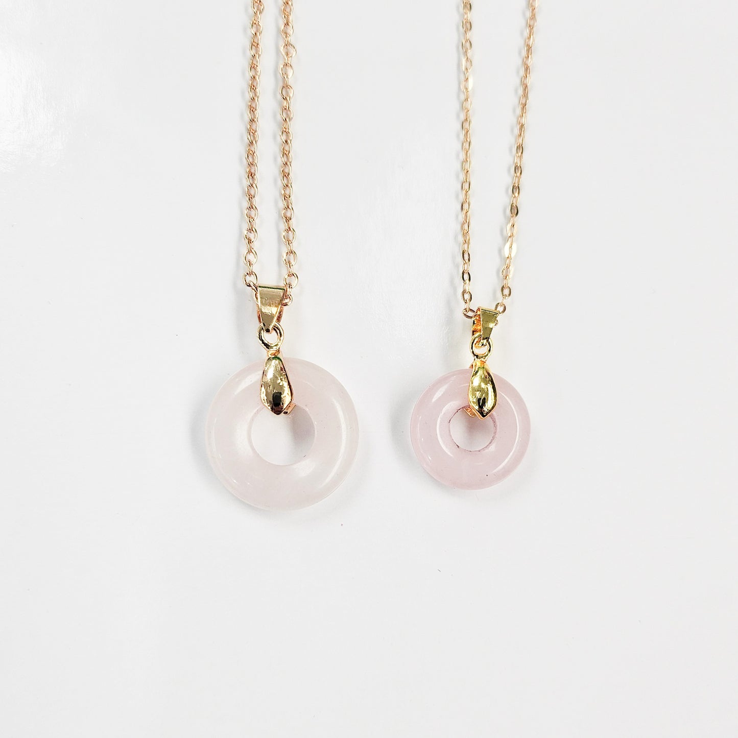 Rosequartz Circle Necklace