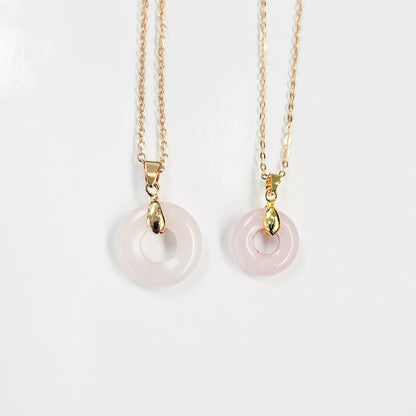 Rosequartz Circle Necklace