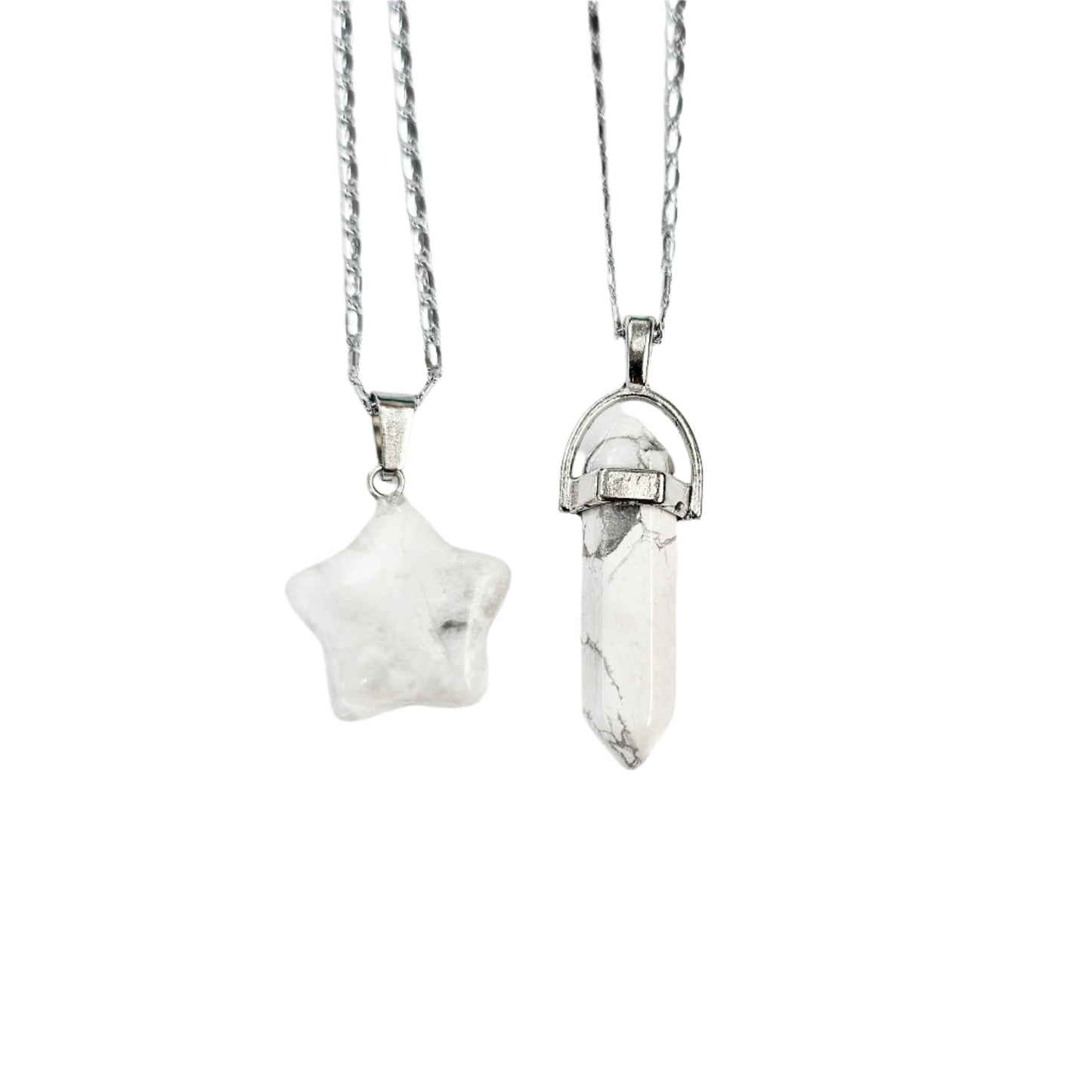 White Howlite Crystal Necklace