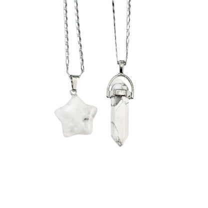 White Howlite Crystal Necklace