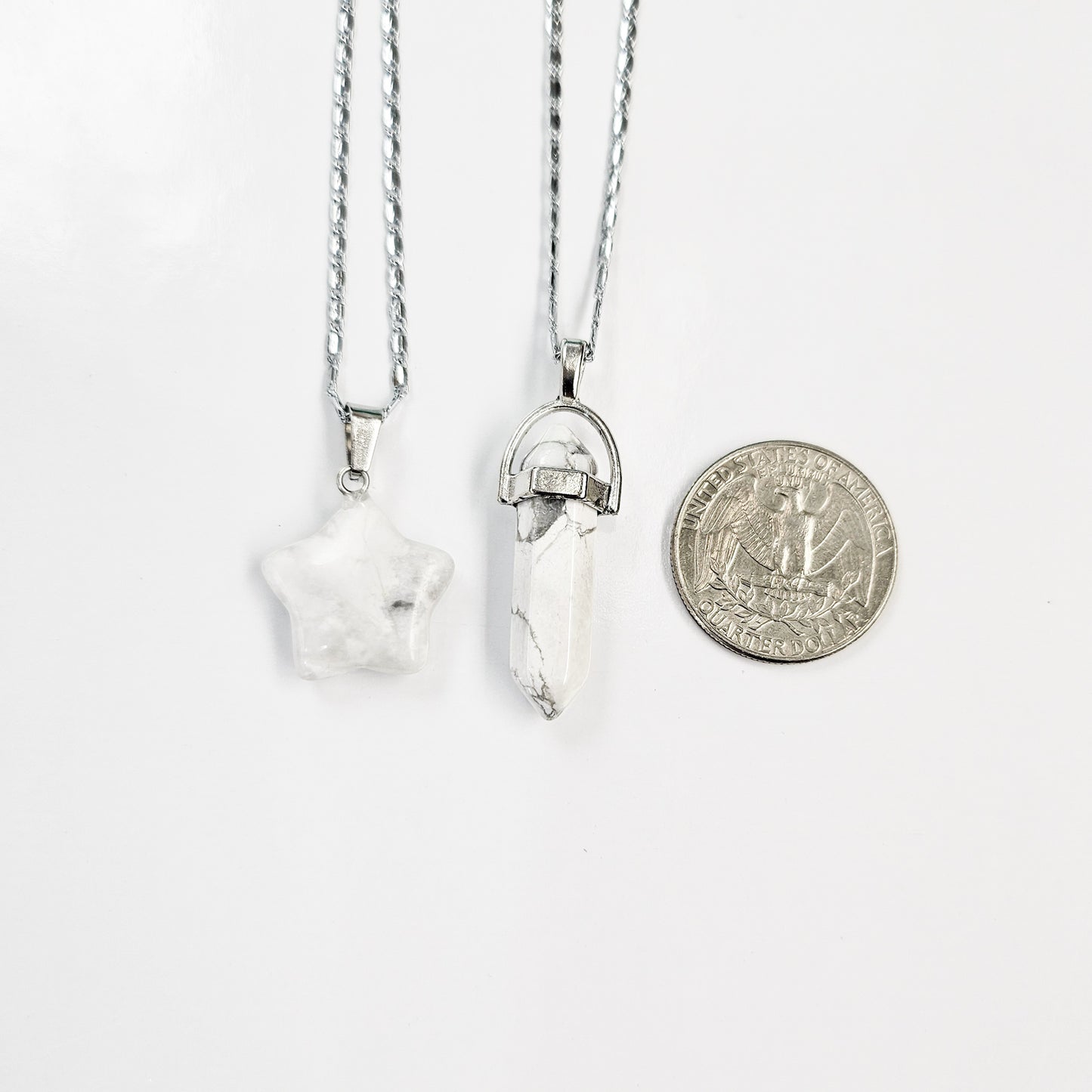 White Howlite Crystal Necklace