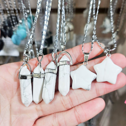 White Howlite Crystal Necklace