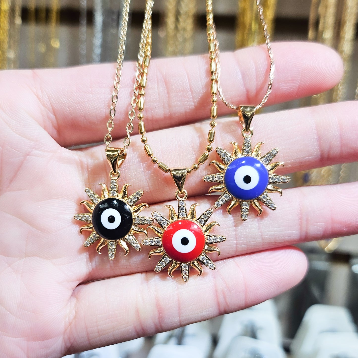 Evil Eye Sun Necklace